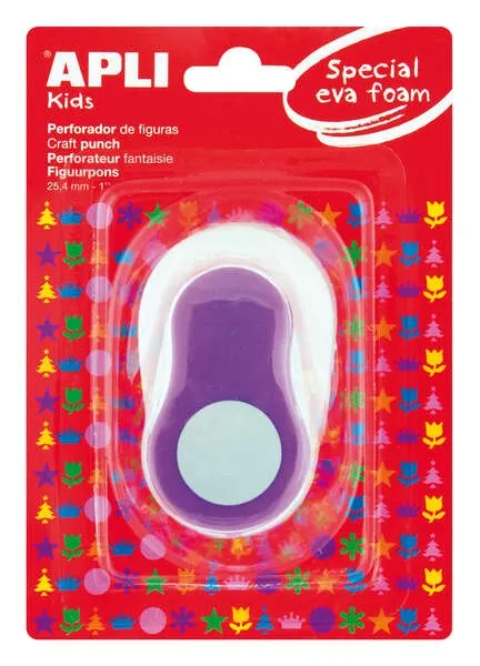 Perforatrice per carta e schiuma a forma di cerchio Apli - Dimensioni figura 254 mm - Perfora carta cartone cartoncino e schiuma fino a 2 mm - Contenitore per rifiuti - Colore bianco - immagine 1
