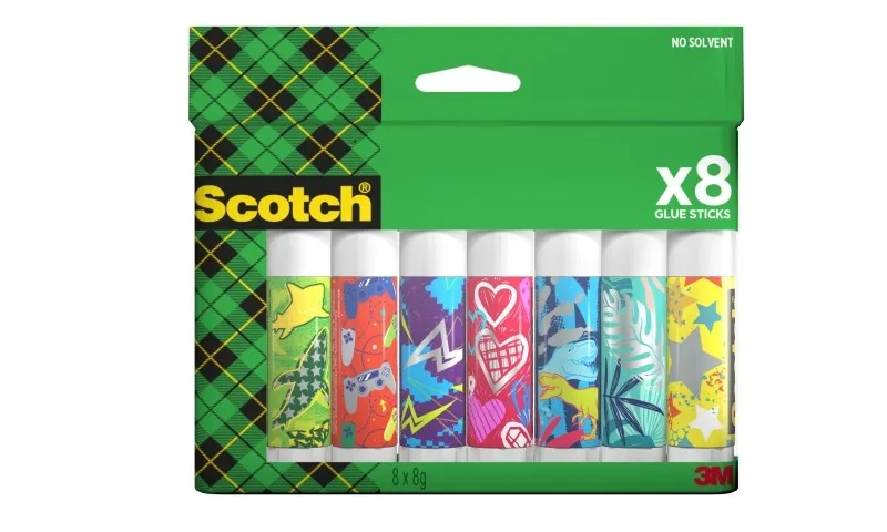 Scotch Confezione da 8 stick di colla adesivo solido - 8 g per unità - Trasparente - immagine 1