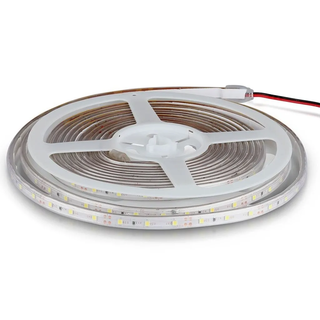 V-TAC Strip LED SMD3528 36W/m 5m 60 LED/m 12V 6000K IP65 8mm - immagine 1