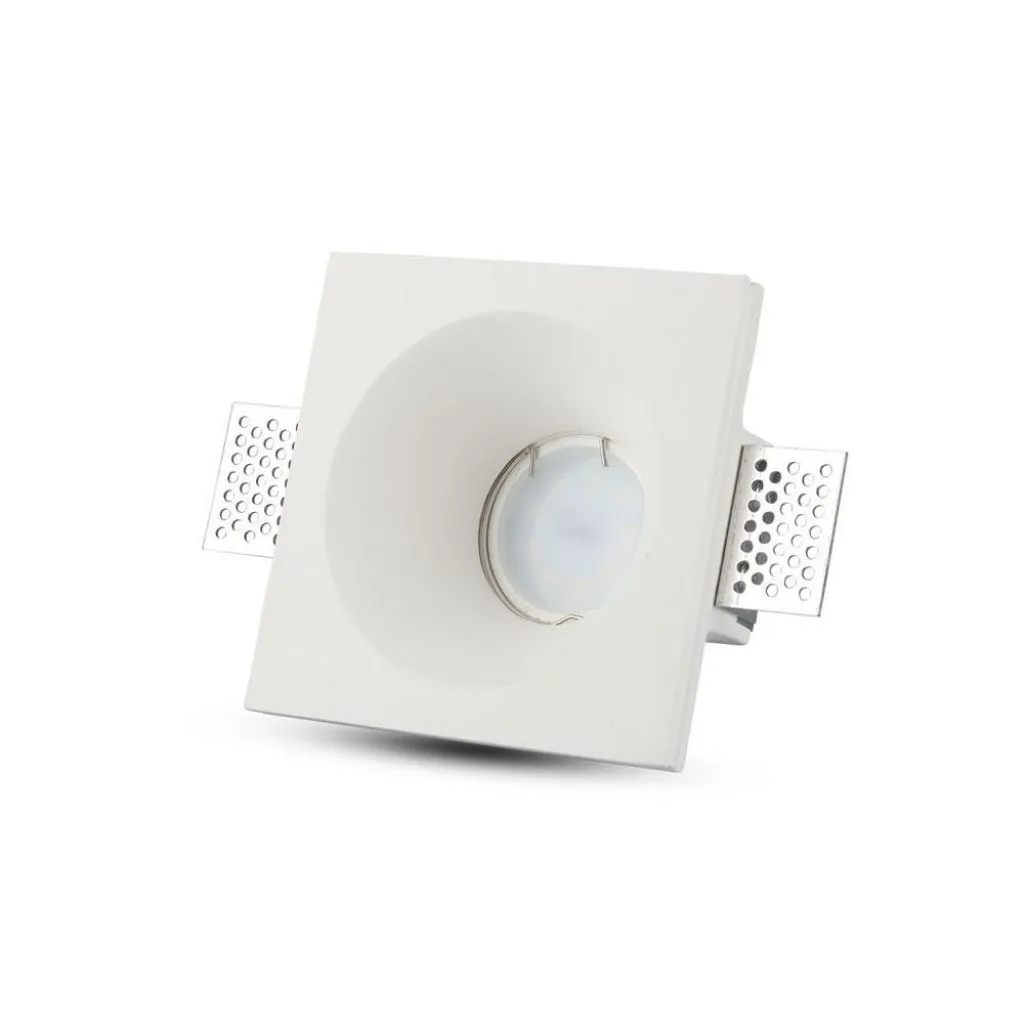 V-TAC Portafaretto LED da Incasso Quadrato GU10 e GU5.3 (MR16) Corpo in Gesso Bianco - immagine 1