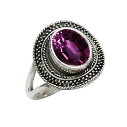 gemma Rodolite donna Anello placcato argento gioiello T1085AW27_73 (23.2) - immagine 1