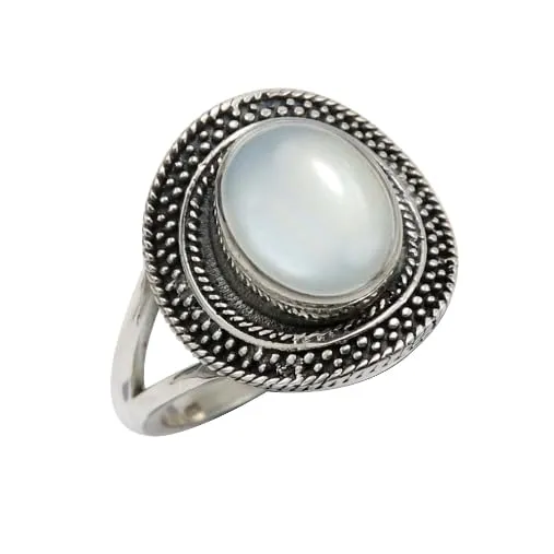 Anello placcato argento luna bianca gioiello T1085BP13_59 (18.8) - immagine 1