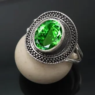 Anello placcato argento gemma Tsavorite donna gioiello T1085AU18_64 (20.4) - immagine 2