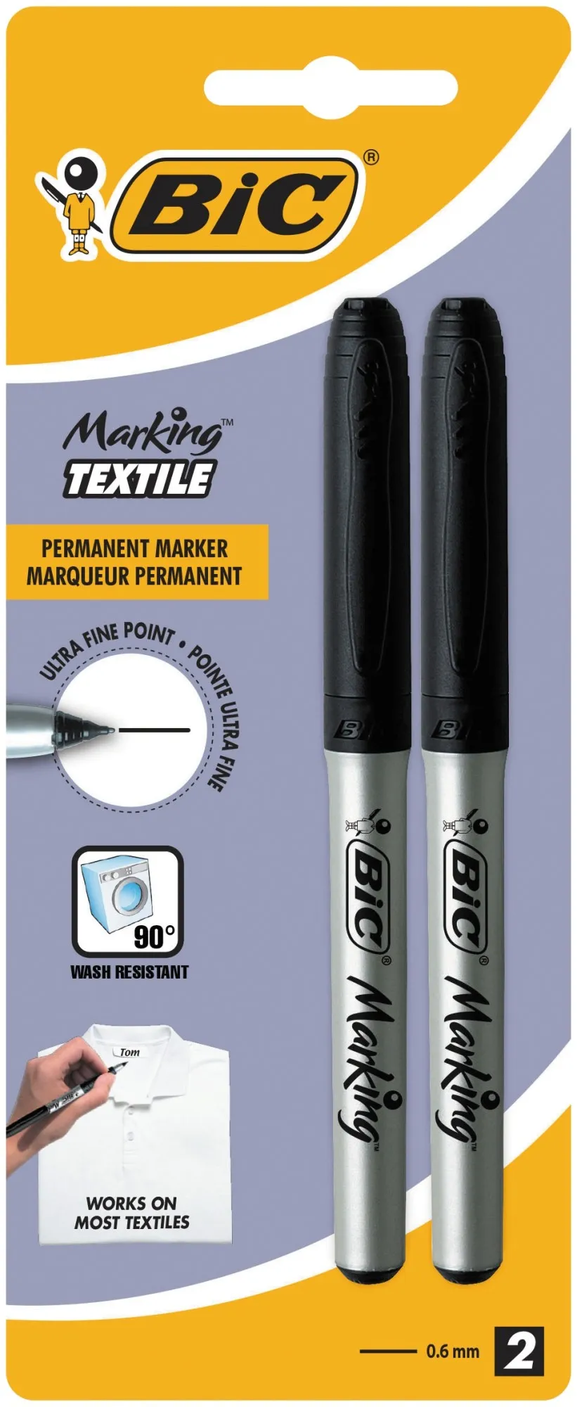 BIC 933872 evidenziatore 2 pz Nero - immagine 1