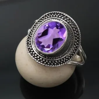 gemma Ametista donna Anello placcato argento gioiello T1085AC8_54 (17.2) - immagine 2