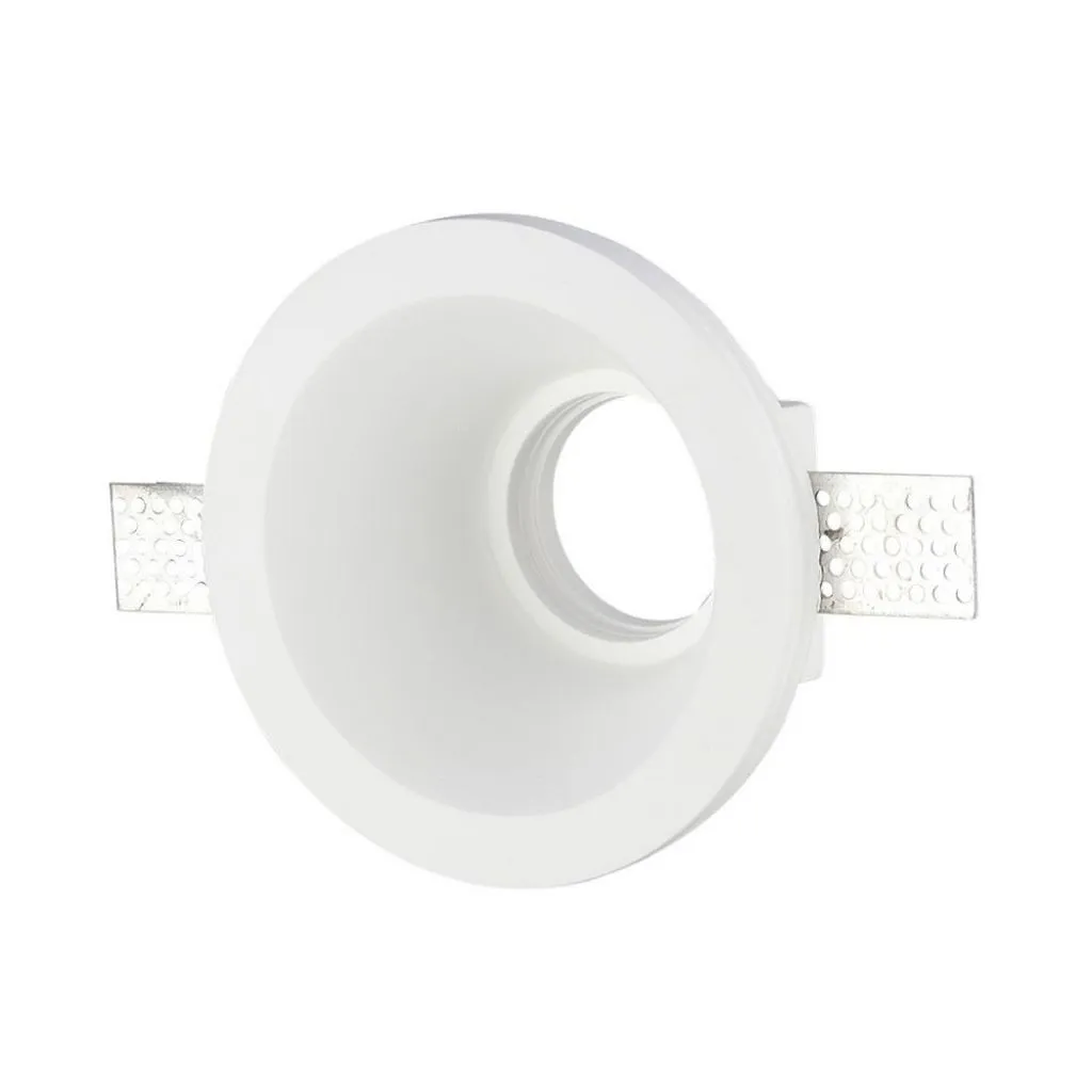 V-TAC Portafaretto LED da Incasso Rotondo GU10 e GU5.3 (MR16) Corpo in Gesso Bianco - immagine 1