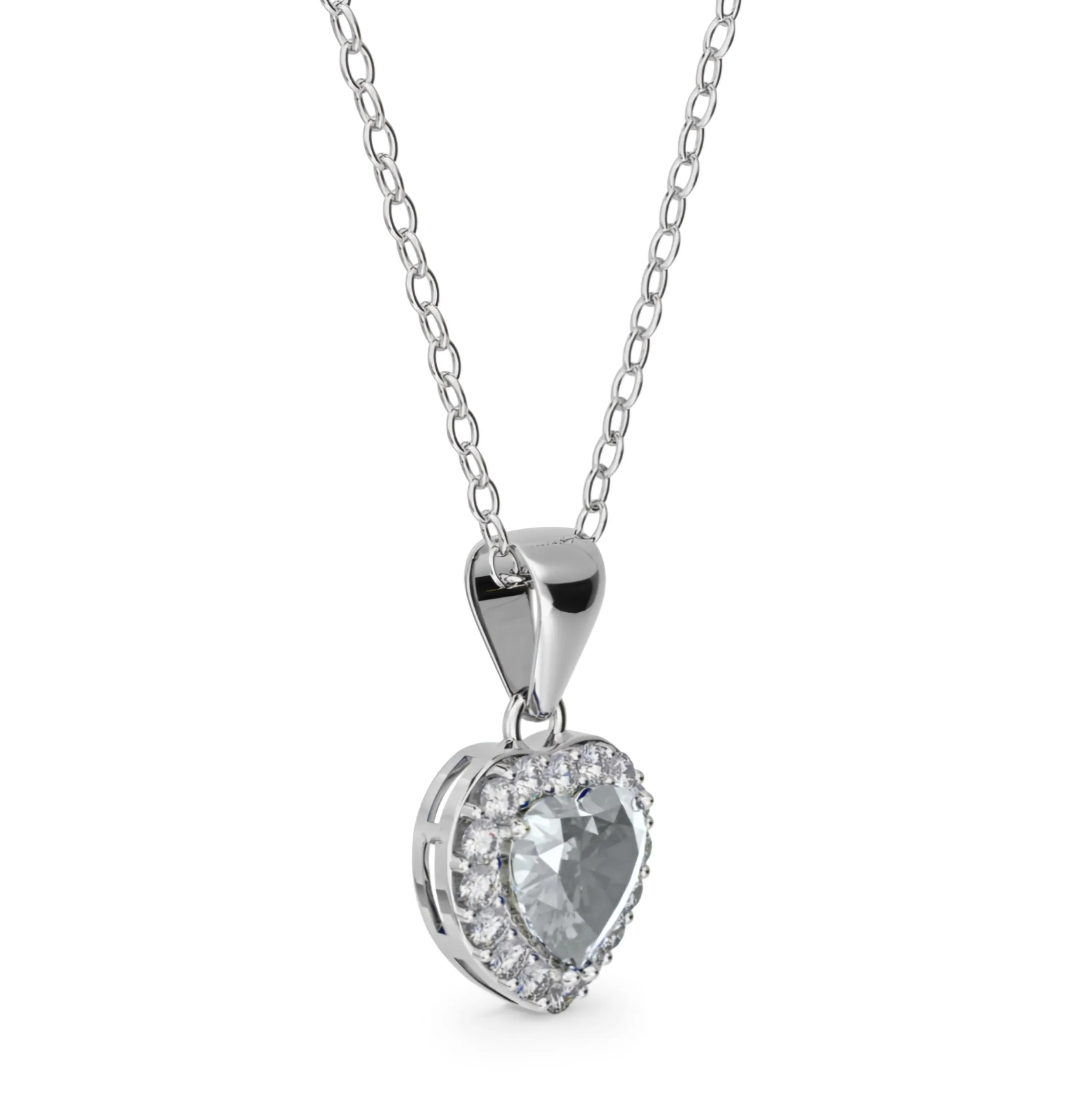 Dada Gioielli - Collana Cuore 9mm Punto Luce Argento 925 Con Zirconi Brillanti Catenina 45+5cm (Zircone Bianco) - immagine 7