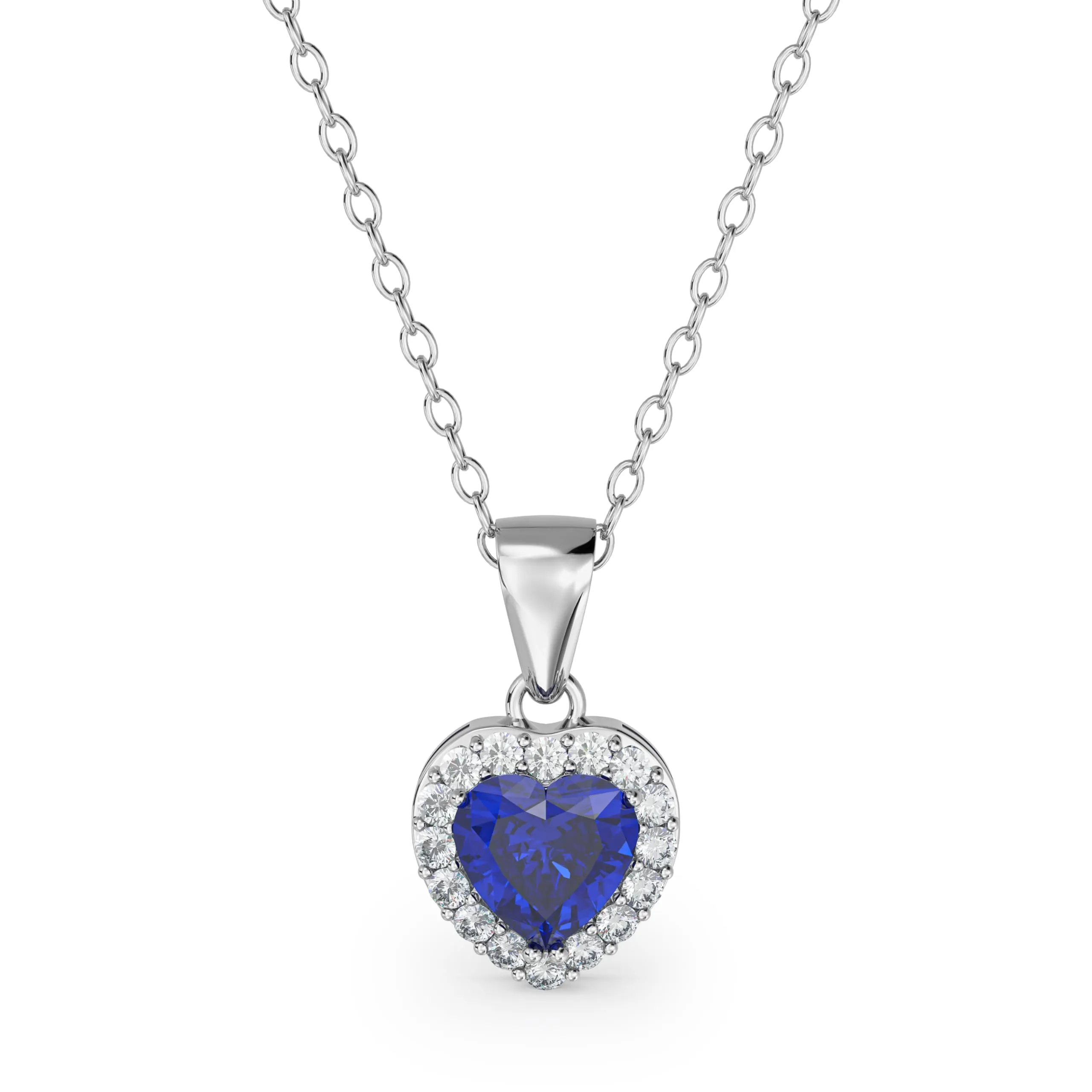 Dada Gioielli - Collana Cuore 9mm Punto Luce Argento 925 Con Zirconi Brillanti Catenina 45+5cm (Blu Zaffiro) - immagine 9