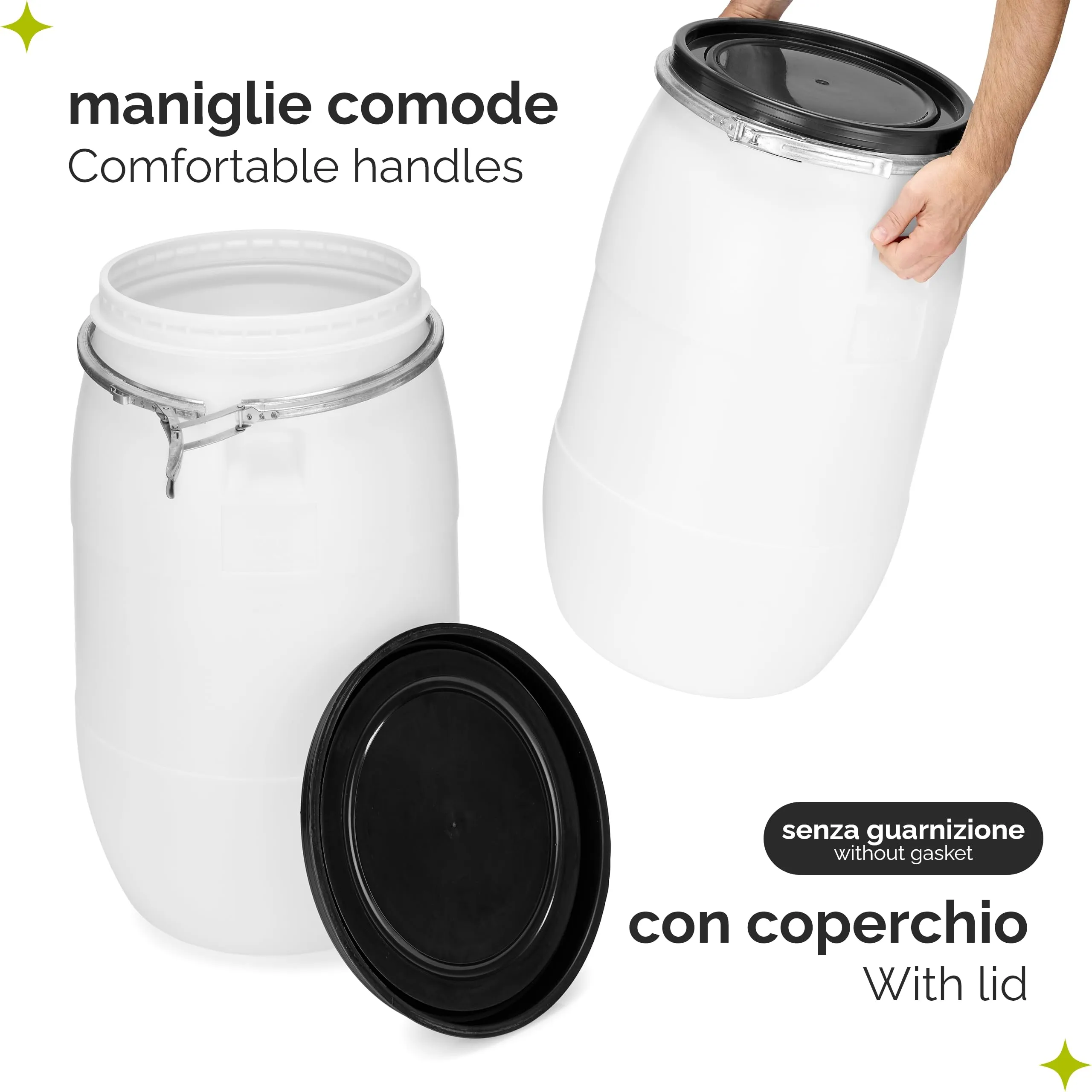 Garronda Serbatoio Acqua HDPE per Alimenti 85L Bianco GD-0078 - immagine 3