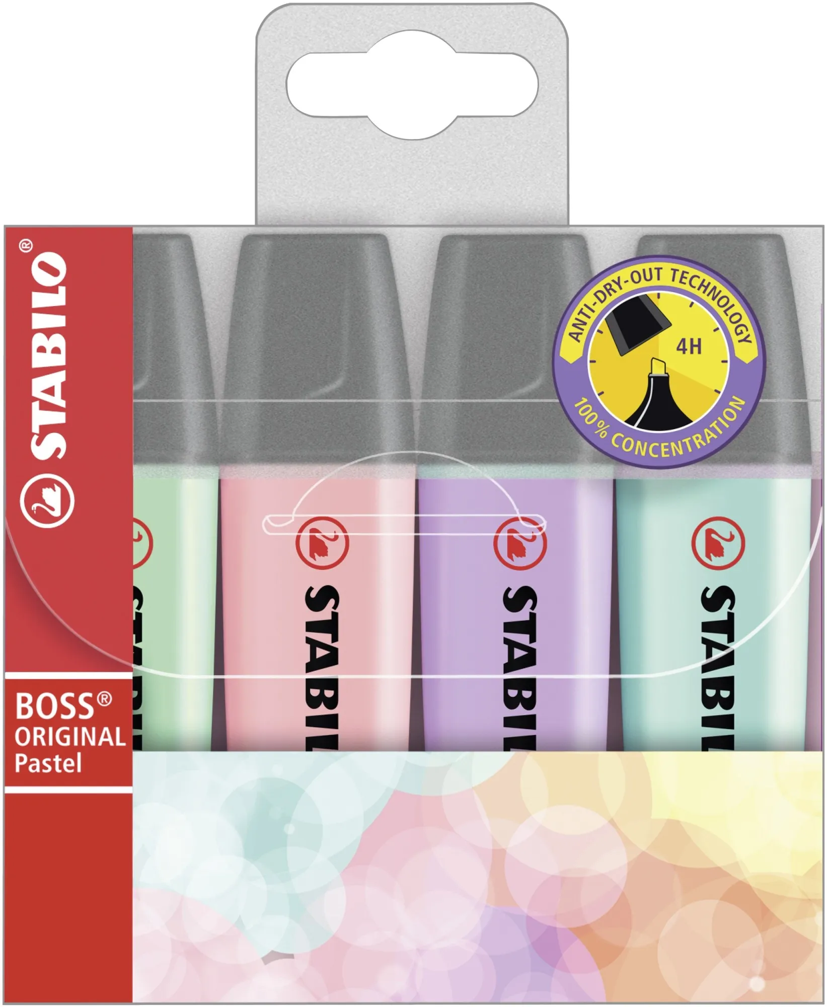 STABILO BOSS ORIGINAL evidenziatore 4 pz Punta smussata Lillà Menta Rosa Turchese - immagine 1