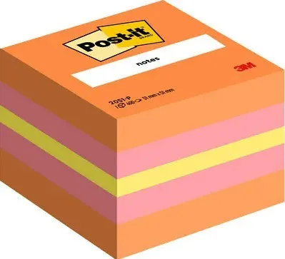 Post-It 2051-P pouch autoadesiva Quadrato Arancione Rosa Giallo 400 fogli Autoadesivo - immagine 1
