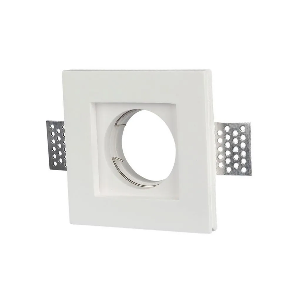 V-TAC Portafaretto LED da Incasso Quadrato GU10 e GU5.3 (MR16) Corpo in Gesso Bianco - immagine 1