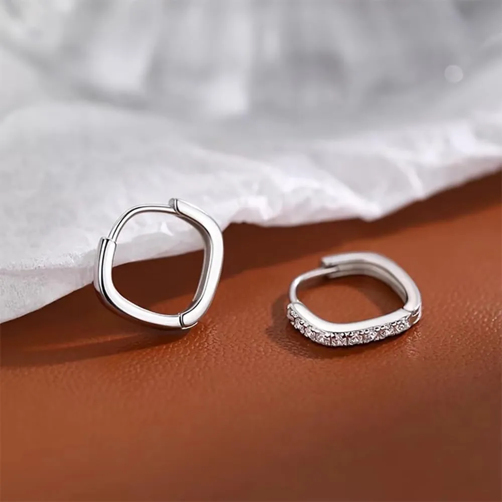 Orecchini Donna in Argento 925 a Cerchio Piccoli - Zircone Cubico Ipoallergenici per Ragazze 15mm - immagine 5