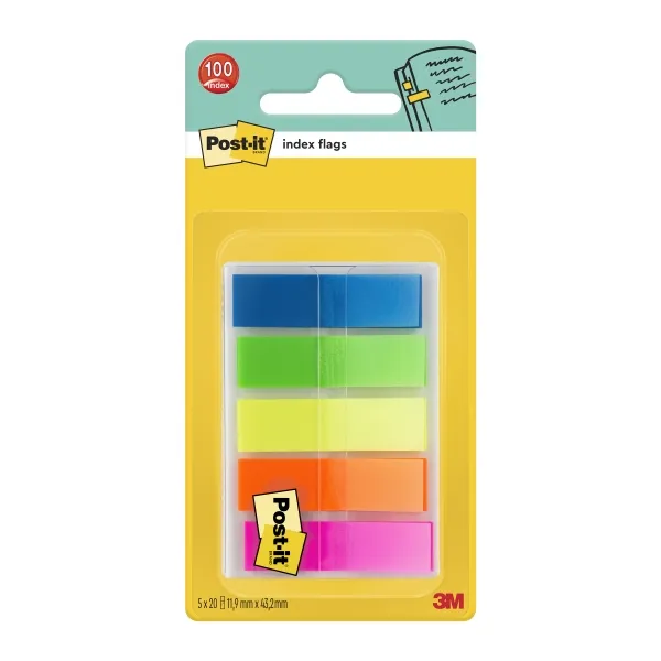 Dispenser per Post-it con 100 segnalibri riposizionabili - Forma rettangolare - Colori assortiti - immagine 1