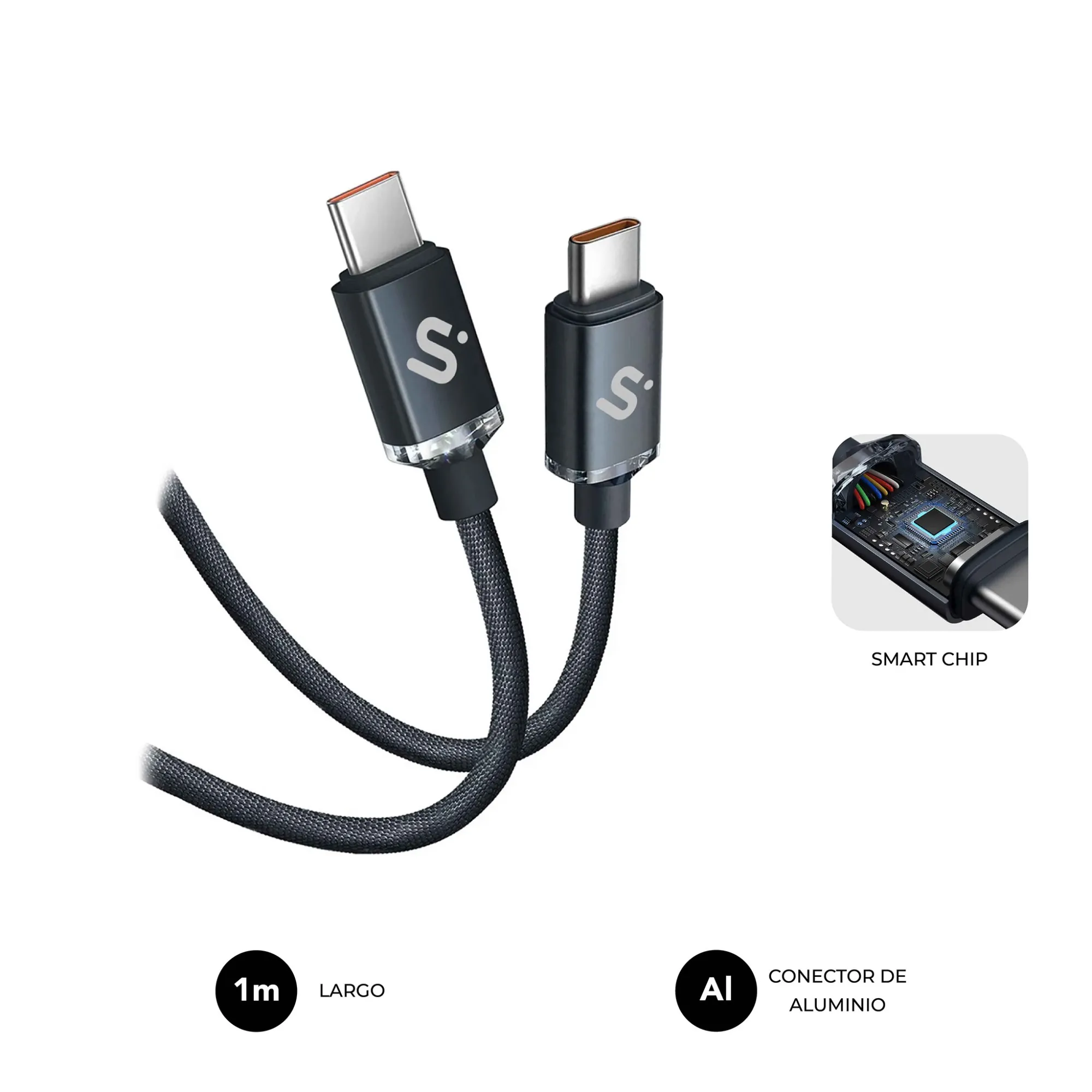 SUBBLIM SUBCAB-C06001 cavo USB USB 2.0 1 m USB C Nero - immagine 1