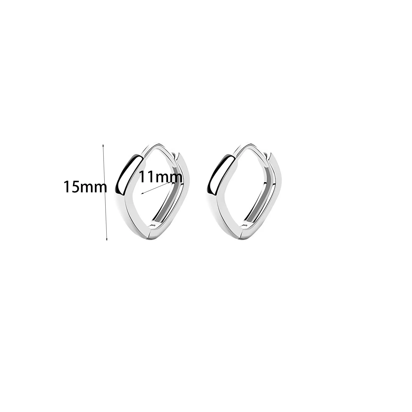 Argento 925 Orecchini Donna a Cerchio Piccoli - Zircone Cubico Ipoallergenici per Ragazze 15mm - immagine 7