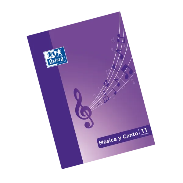 Oxford School Music & Singing A4 - Quaderno pinzato con copertina morbida - 24 pagine 5x5 + 24 pagine con 11 righi - Spaziatura 2 mm - Illustrazione sulla copertina - immagine 1