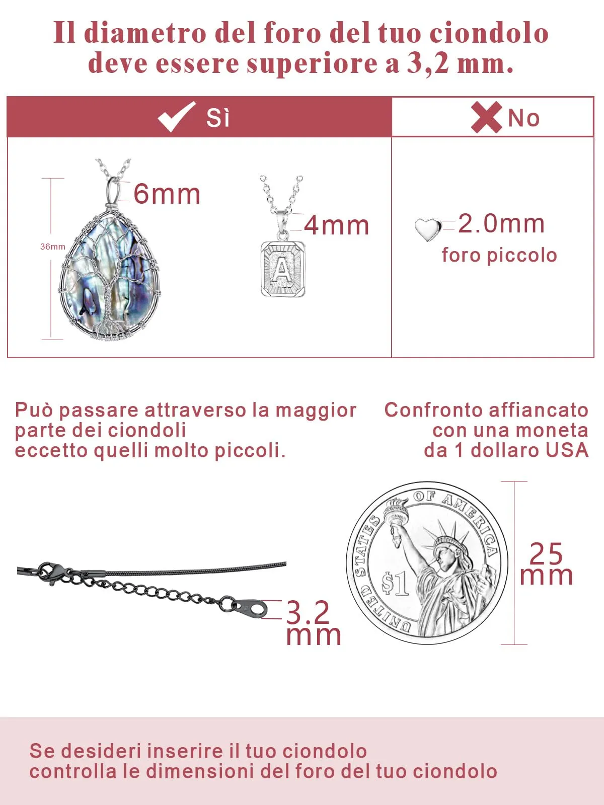 FOCALOOK Nero 55cm Collana Donna Uomo Acciaio Inossidabile - immagine 6
