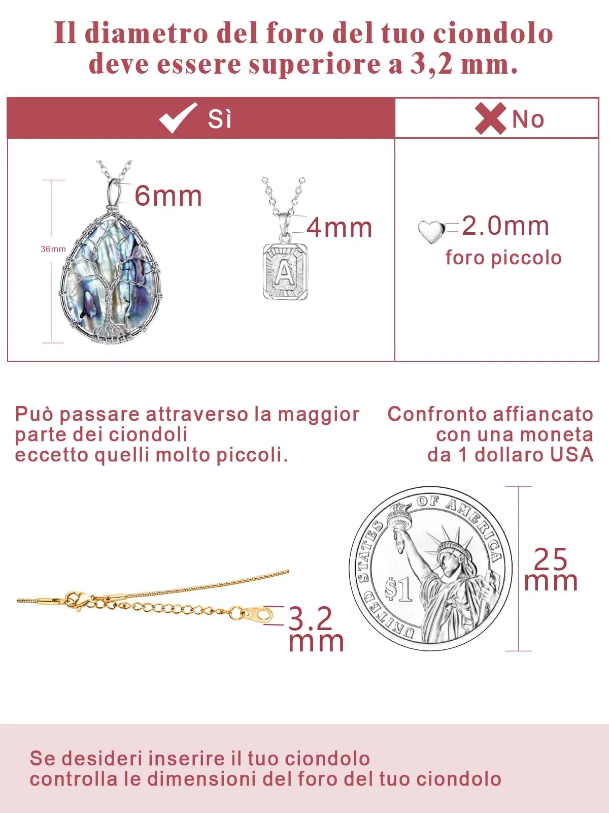 FOCALOOK Oro 50cm Collana Donna Uomo Acciaio Inossidabile - immagine 6