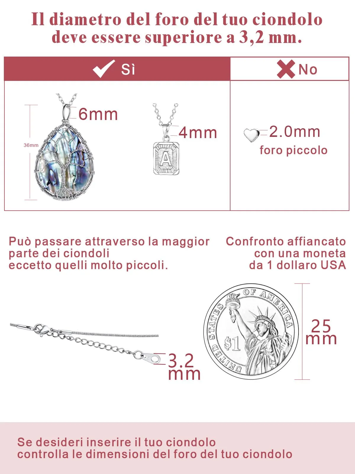 FOCALOOK Argento 55cm Collana Donna Uomo Acciaio Inossidabile - immagine 6