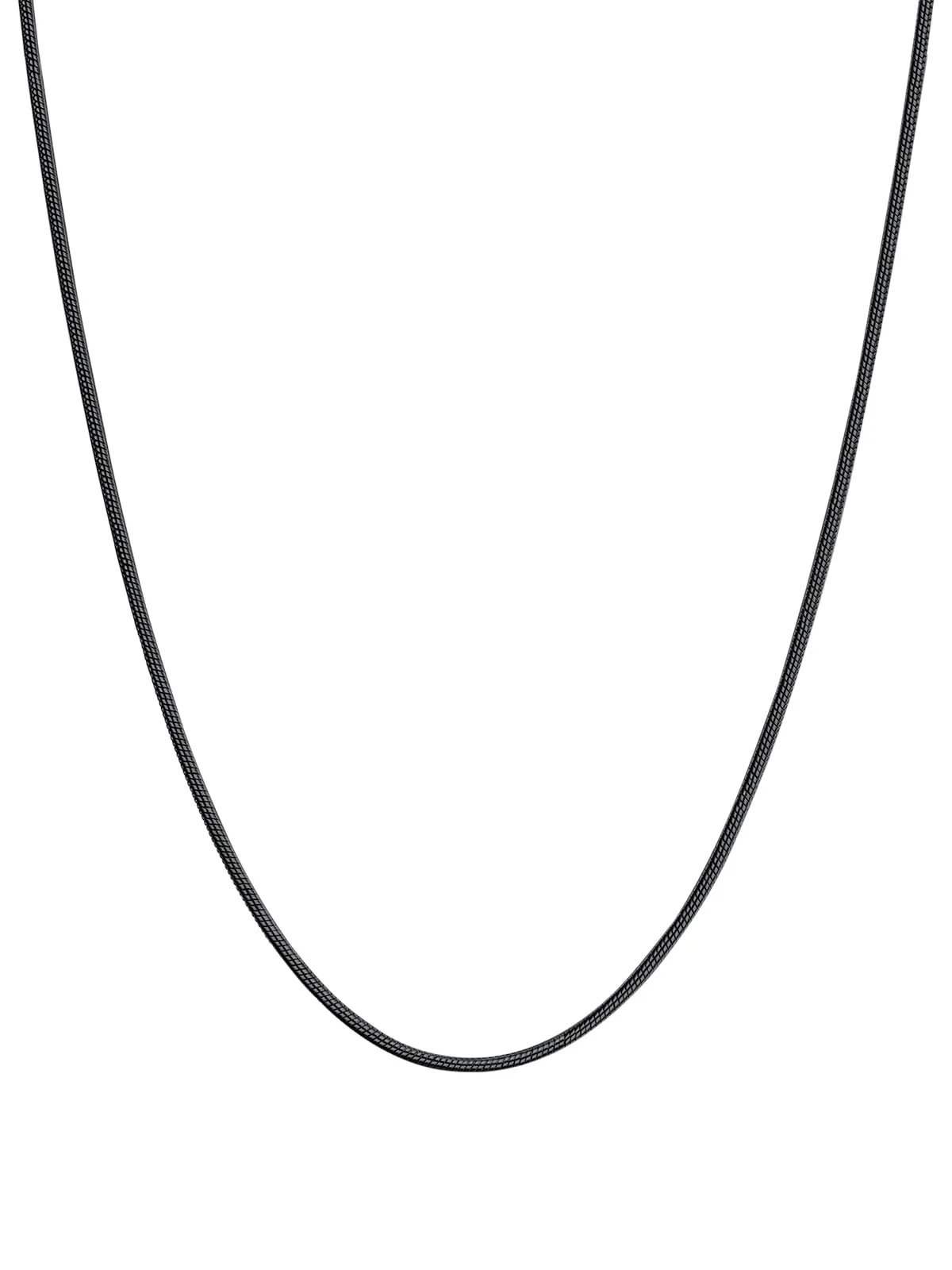 FOCALOOK Nero 45cm Collana Donna Uomo Acciaio Inossidabile - immagine 1