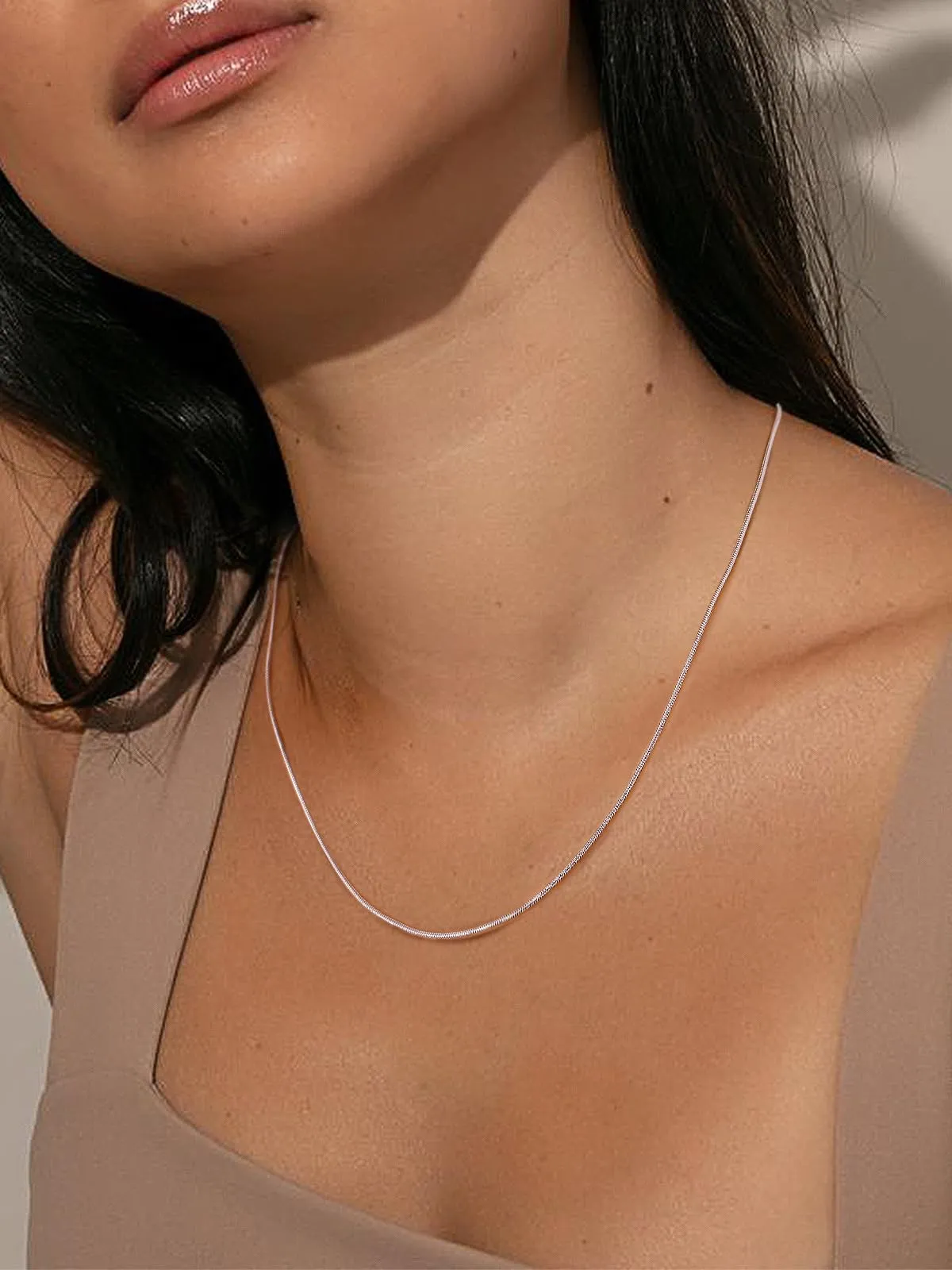 FOCALOOK Argento 70cm Collana Donna Uomo Acciaio Inossidabile - immagine 2