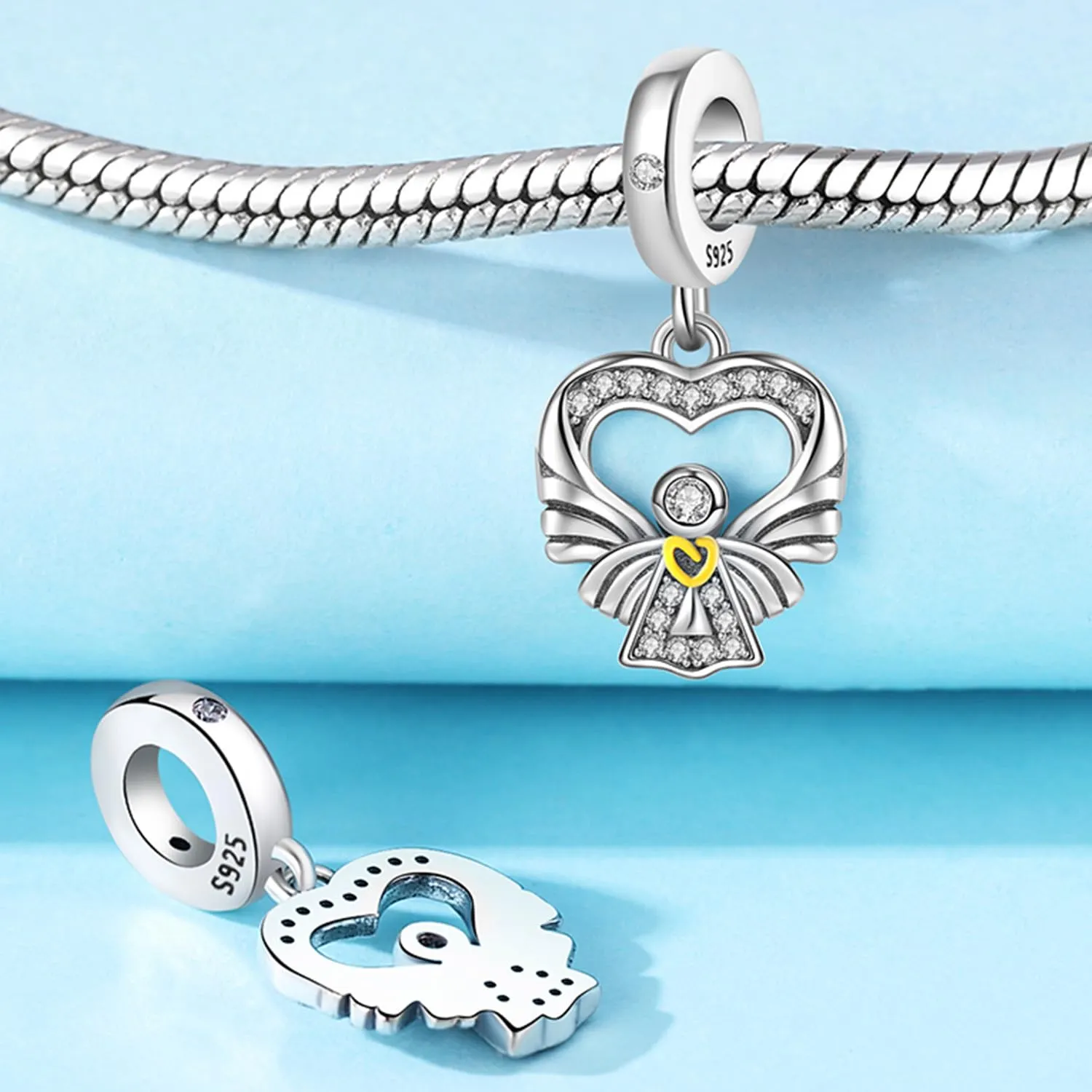 CYCUFF Ciondoli in argento sterling 925 per braccialetti e collane con charm, ideali come regalo per familiari, amici, donne, Argento sterling - immagine 2