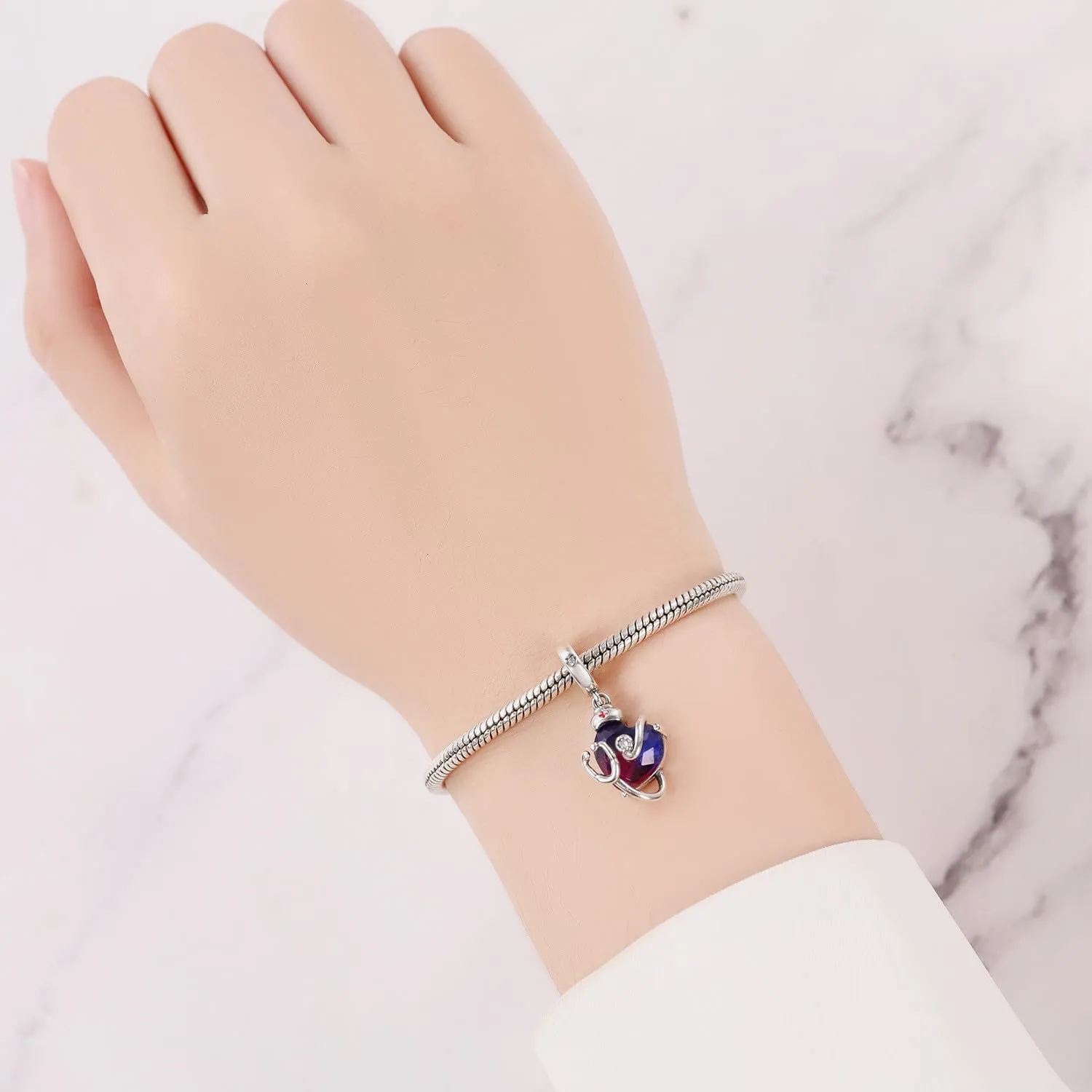 CYCUFF Ciondolo in argento Sterling 925, adatto per braccialetti, ciondoli, collane, gioielli, regalo per donne, familiari e amici, FASCINO, Argento sterling, In argento sterling. - immagine 5