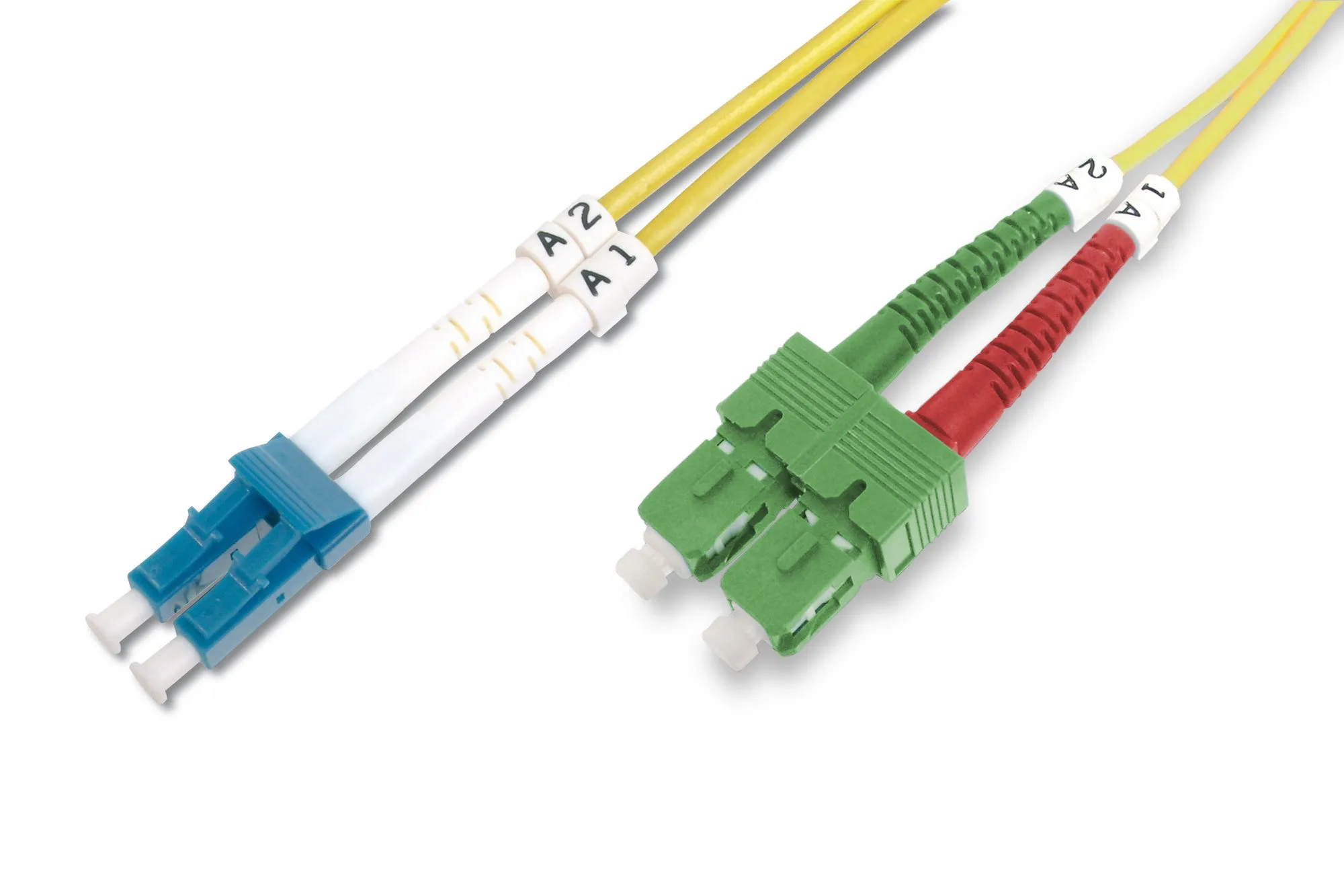 Cavo Patch Monomodale Fibra Ottica K Sc (Apc) Su Lc (Pc) 1 Mt. Colore Giallo - immagine 1