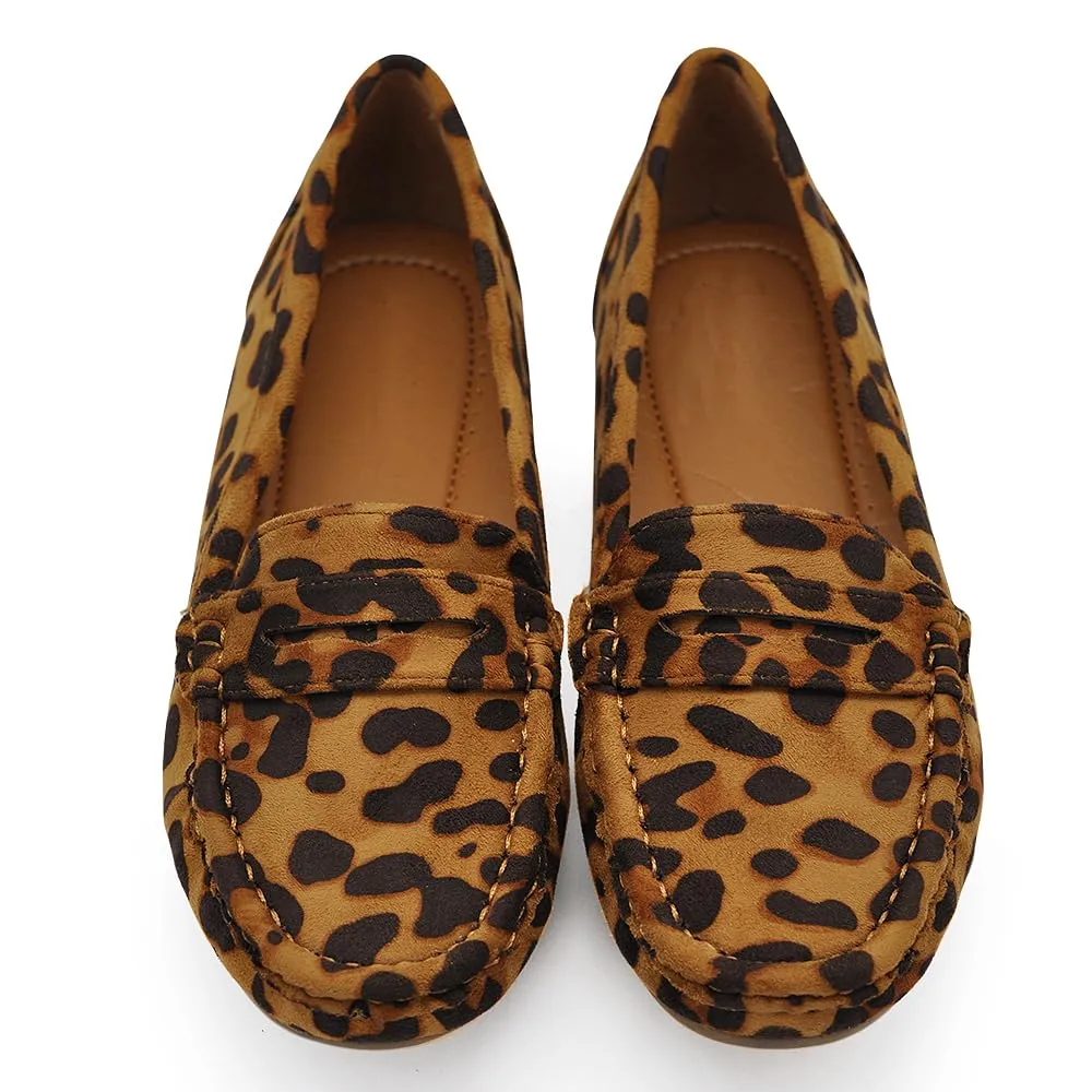 IF Fashion Scarpe Mocassini Slip On Loafers Morbidi Donna Semplice FT245 Leopardato N.38 - immagine 2