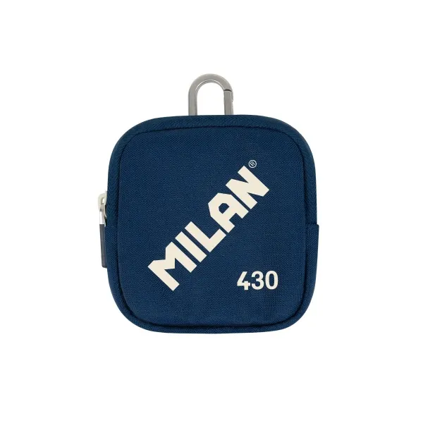 Portafoglio piccolo Milan Collection 430 - Dimensioni portafoglio 103x10x25 cm - Chiusura con cerniera - Moschettone in alluminio - Blu navy - immagine 1