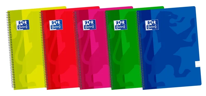Quaderno a spirale Oxford School Classic Fº - Copertina in plastica - Righe da 35 con margine - 80 fogli - Colori assortiti - immagine 1