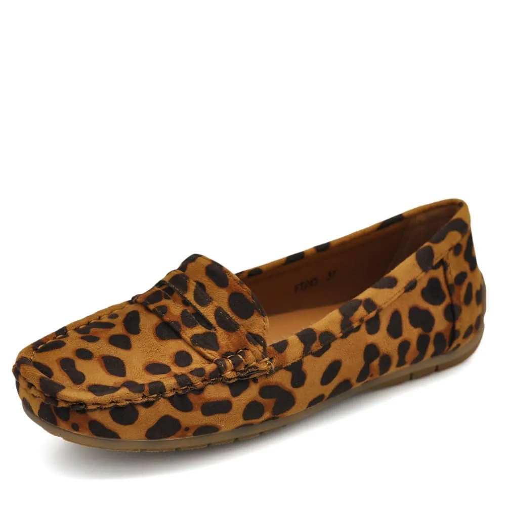 IF Fashion Scarpe Mocassini Slip On Loafers Morbidi Donna Semplice FT245 Leopardato N.39 - immagine 1