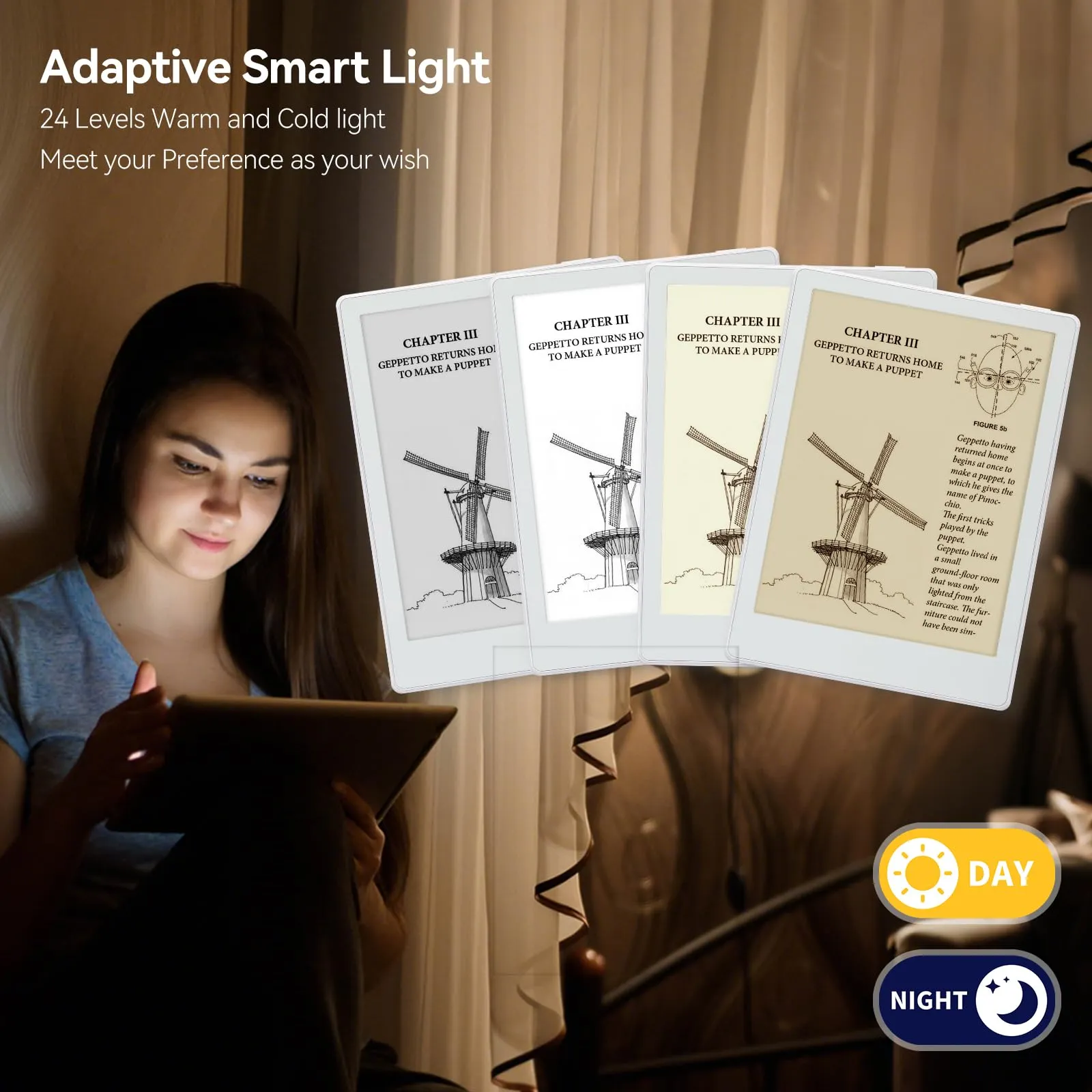 Meebook E-Reader M8 | Schermo Eink Carta 7.8' | 300PPI Smart Light | Android 14 | Processore Octa Core | Doppio microfono e altoparlanti | Supporto Play Store | Scrittura a mano | 4GB+64GB | Bianco - immagine 6
