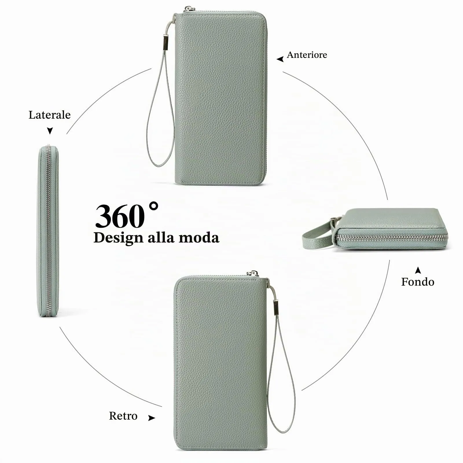 GAEKEAO Portafoglio Donna Grande Capacità, Portafogli Donna in Pelle con Bloccaggio RFID Porta Carte di Credito, Lungo Portamonete Portatessere Regalo - immagine 4