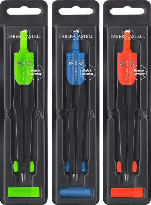 Compasso scolastico Faber-Castell - Circonferenze fino a Ø 360 mm Colori assortiti - immagine 1