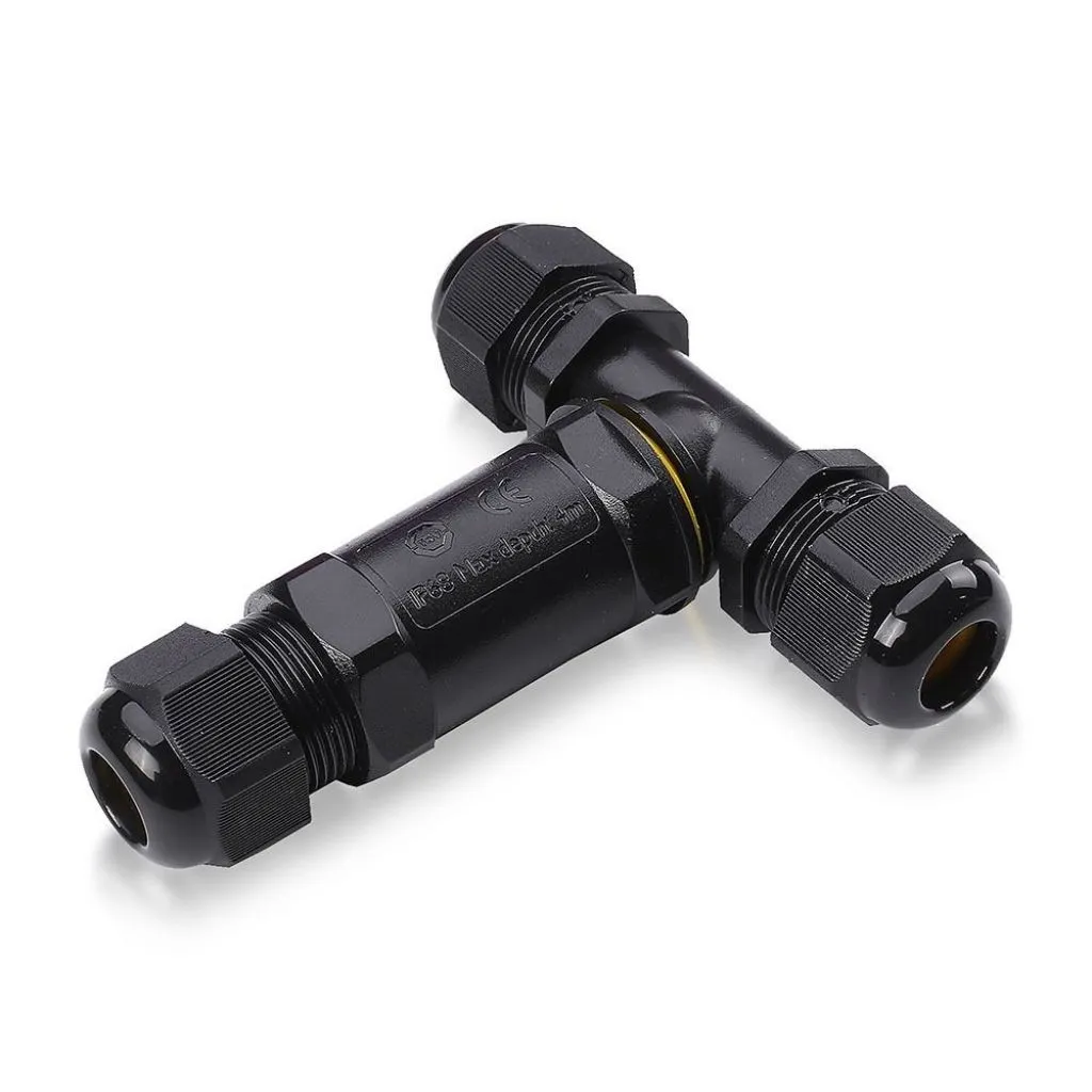 V-TAC Scatola di Derivazione con 3 Terminali 8-12 mm Colore Nero IP68 - immagine 1