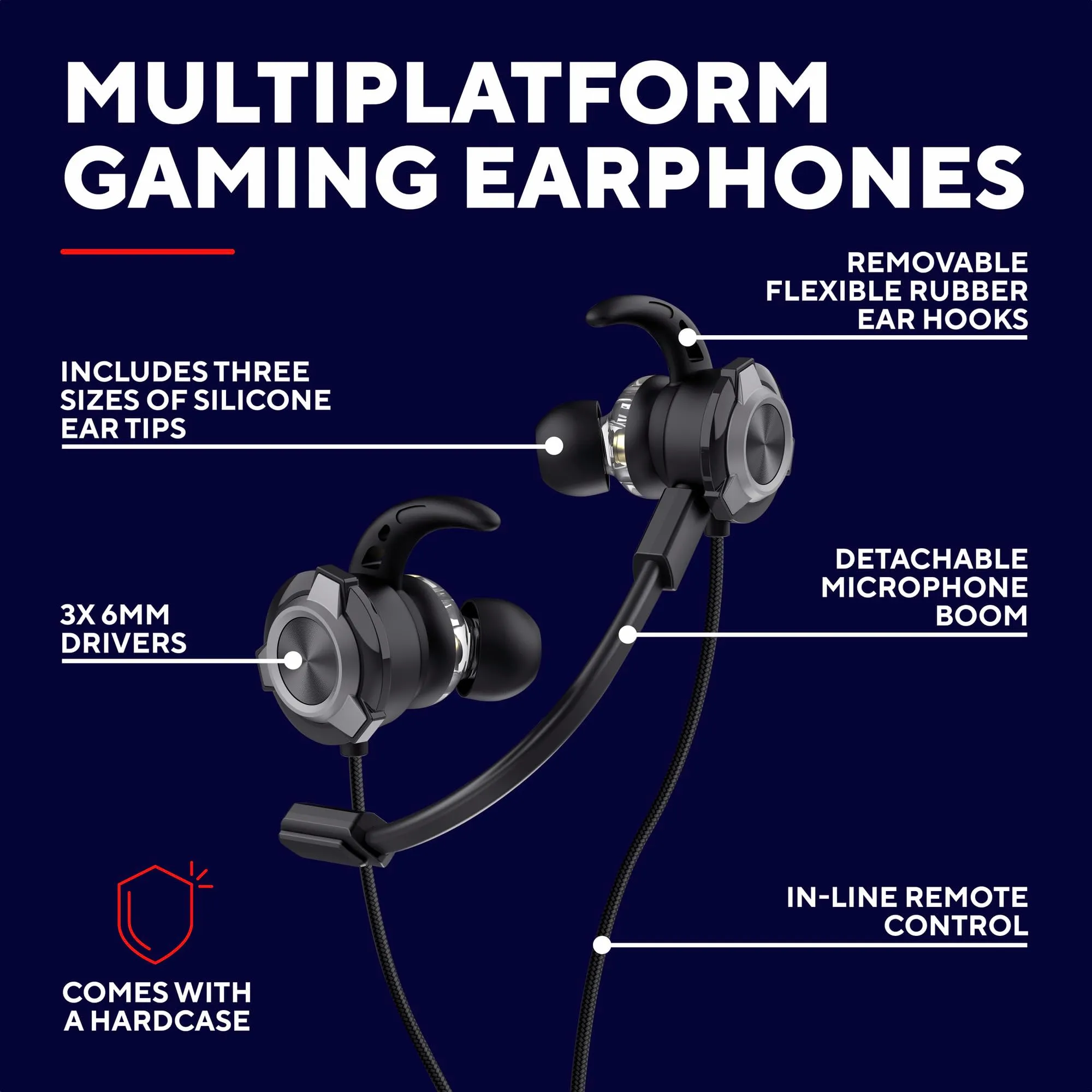 GXTrust Pine Auricolari Gaming con Filo 3.5 mm, Cuffie In Ear Gaming, Nero - immagine 2
