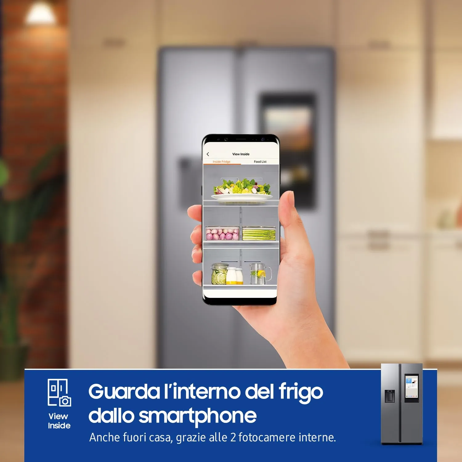 Samsung Frigorifero Side by Side Bespoke AI RS90F67BET/EF con Dispenser Acqua/Ghiaccio, Wifi con AI Energy Mode, Display Family Hub 21,5”, 614 L, LxAxP: 91,2 x 178,4 x 72,6 cm, Metal Inox - immagine 8