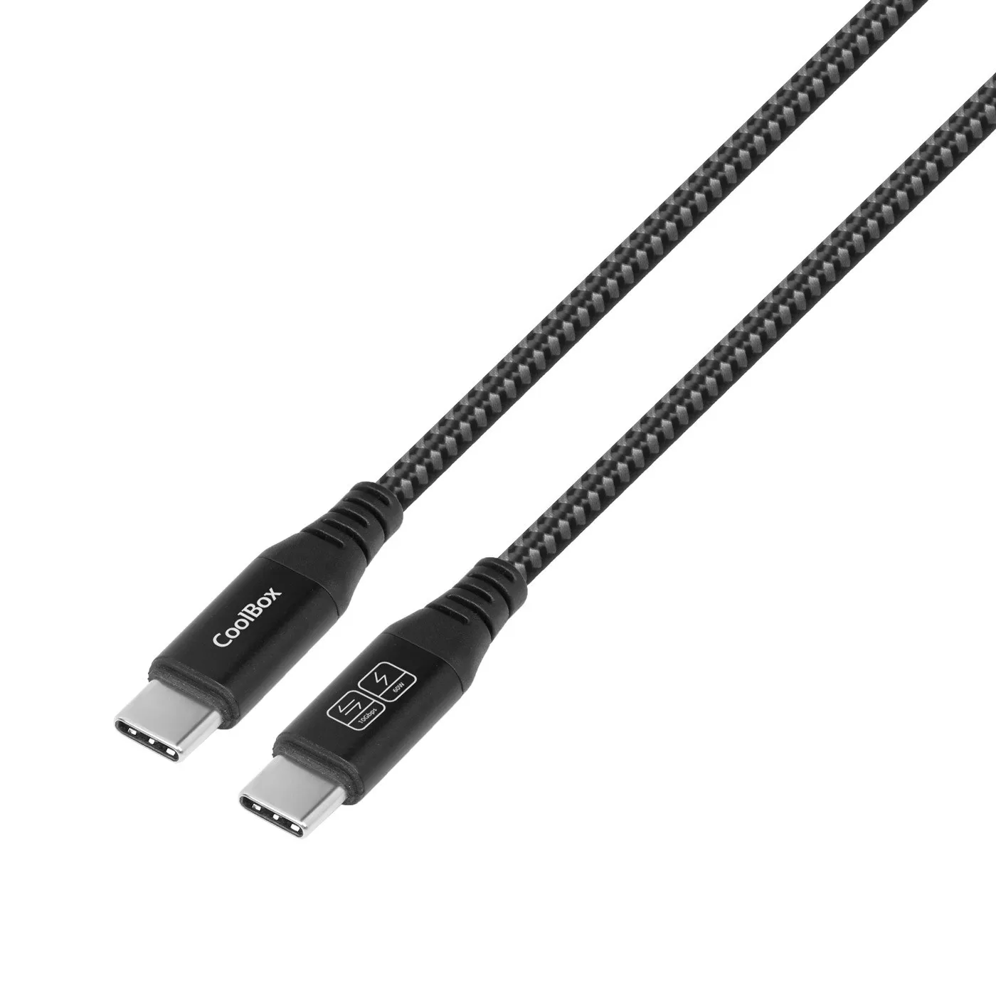 CoolBox COO-CAB-UC-60W cavo USB USB 3.2 Gen 2 (3.1 Gen 2) 12 m USB C Nero Argento - immagine 1