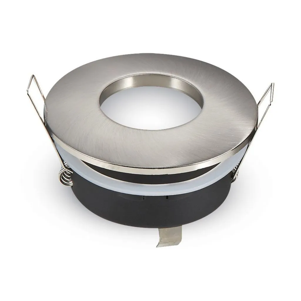 V-TAC Portafaretto LED da Incasso Rotondo GU10 e GU5.3 (MR16) Colore Grigio Satinato IP54 - immagine 1