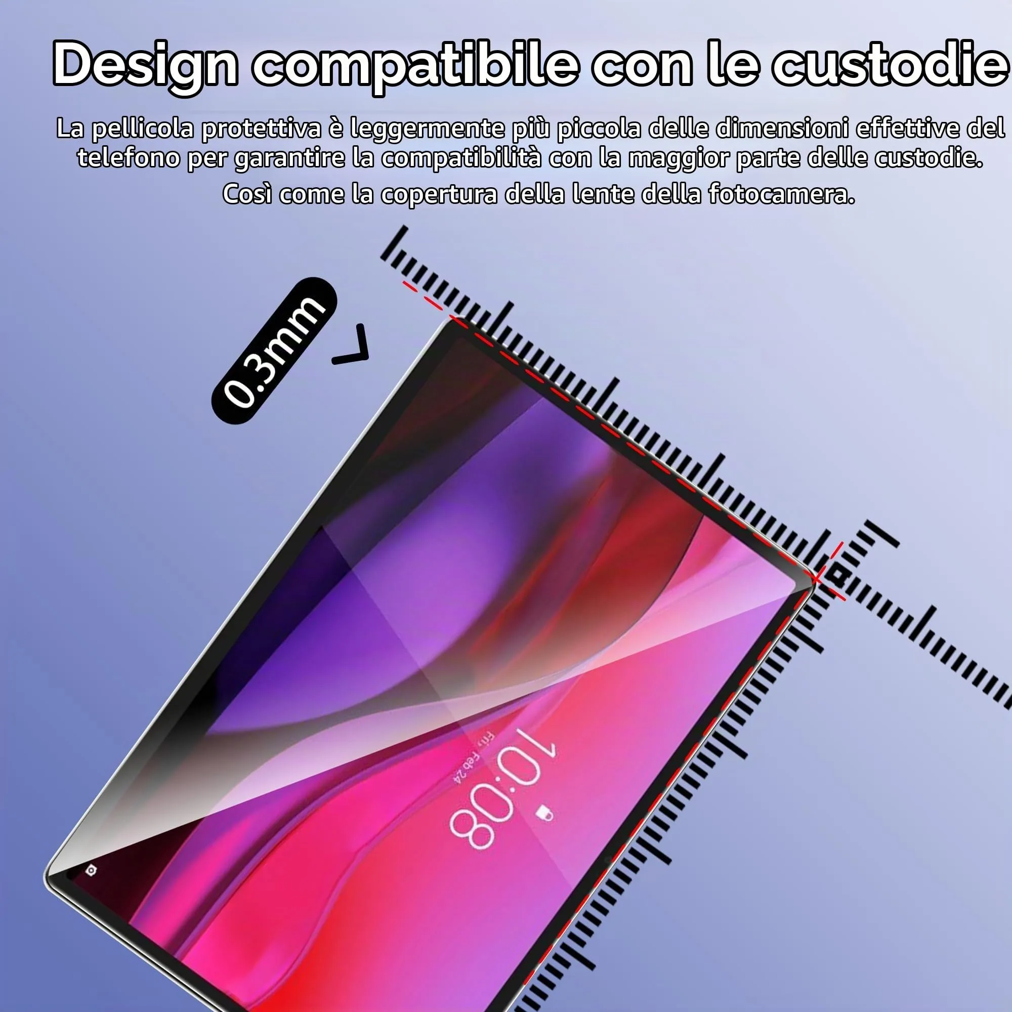 CAUHENYEE Pellicola Protettiva per Lenovo Tab 10.1" 2025 Vetro Temperato, AntiGraffio - immagine 3