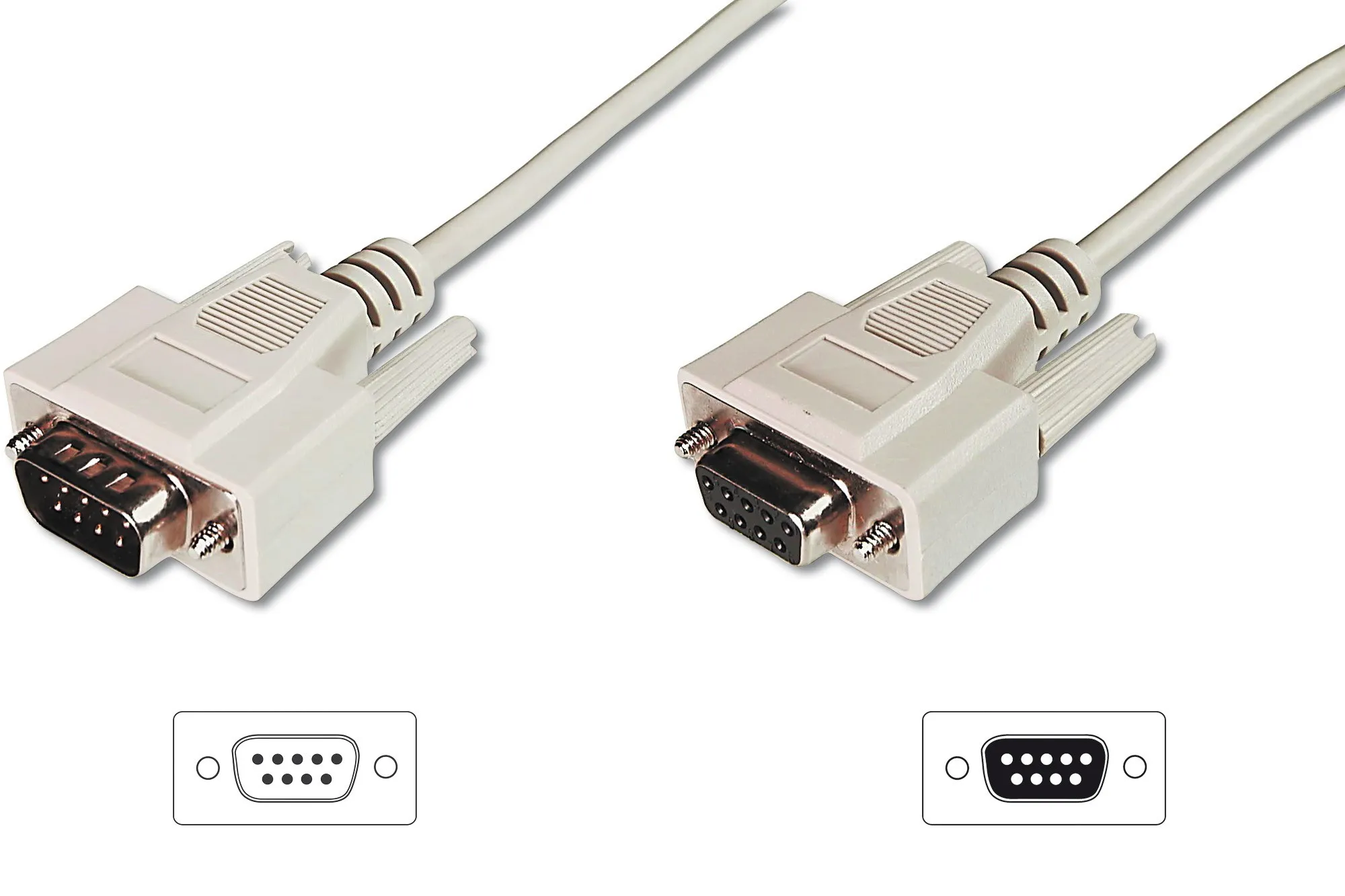 Cavo Prolunga Seriale Rs232 9 Poli Maschio/Femmina Poli Per Modem- Mouse Pin-To-Pin (Modem Cable) Mt3 Custodie Pressofuse - immagine 1