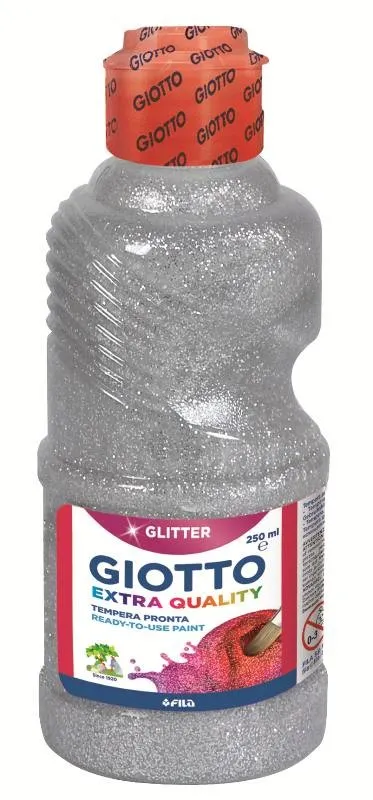 F.I.L.A. Flacone 250 Ml Tempera Glitterata Colore Argento - Ideale Per Lavoretti Natalizi - immagine 1