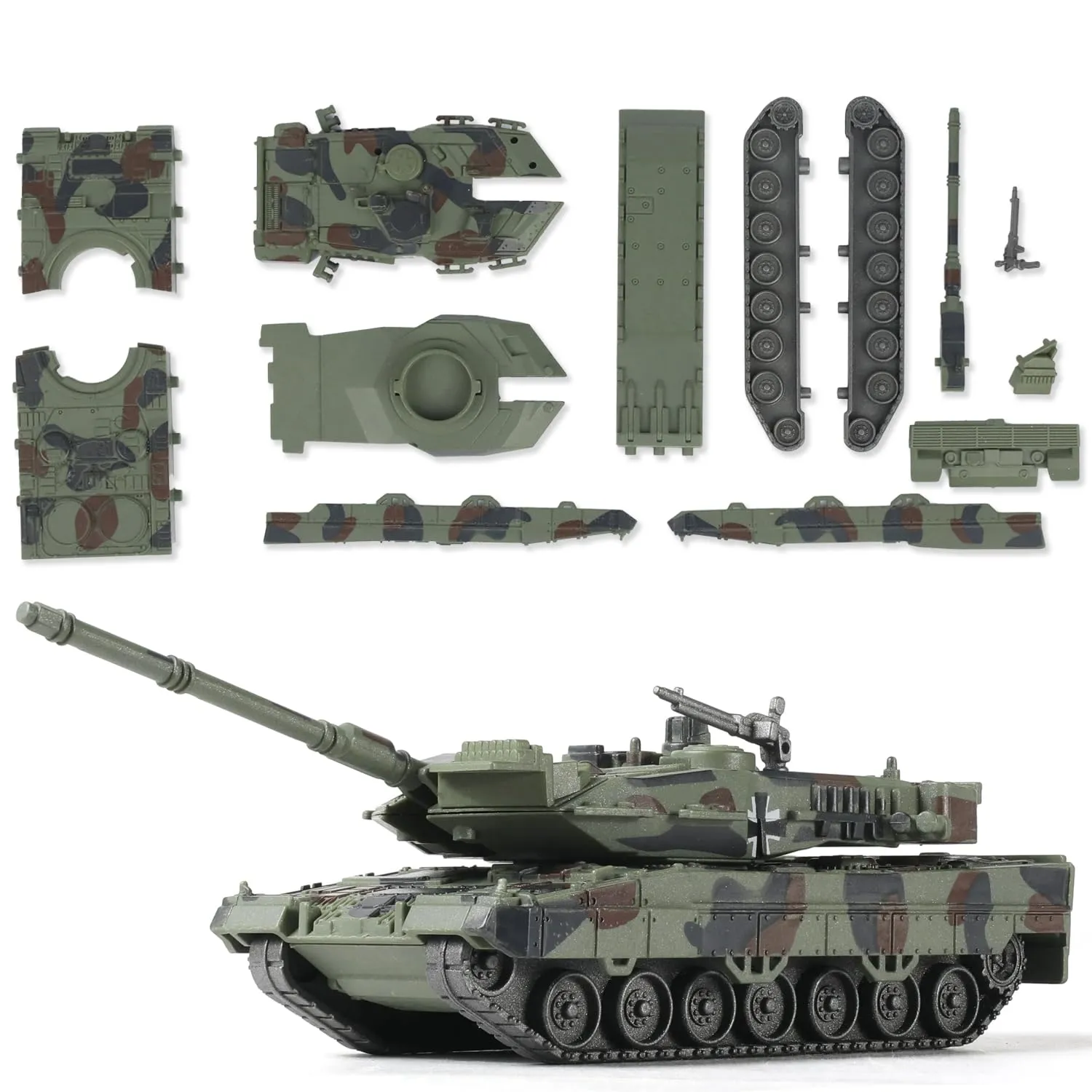 SEBUNAS 1/72 Scale Quick Build Leopard 2A7 Military Tank Model Germany States Armored Vehicle Leopard 2A7 Main Battle Tank Building Model - immagine 1
