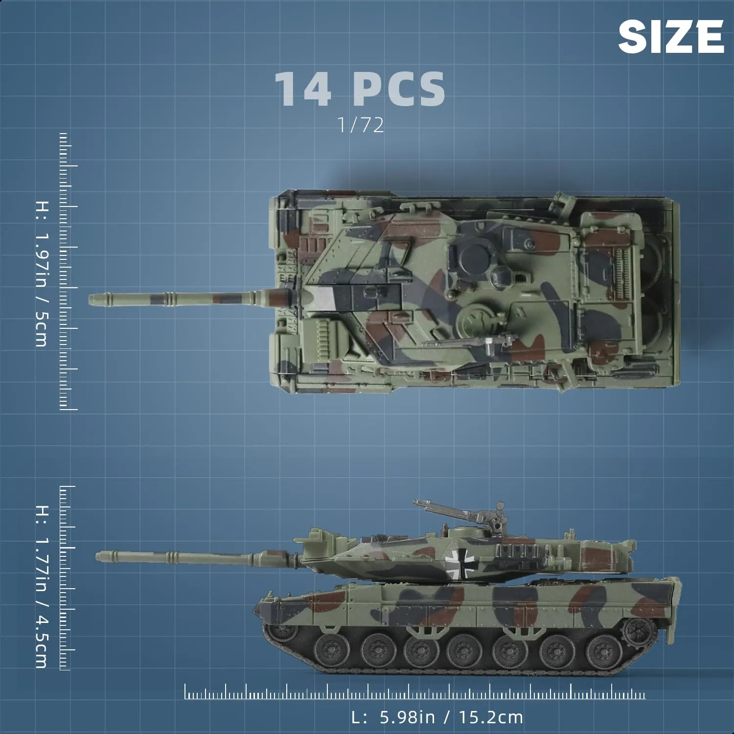 SEBUNAS 1/72 Scale Quick Build Leopard 2A7 Military Tank Model Germany States Armored Vehicle Leopard 2A7 Main Battle Tank Building Model - immagine 2