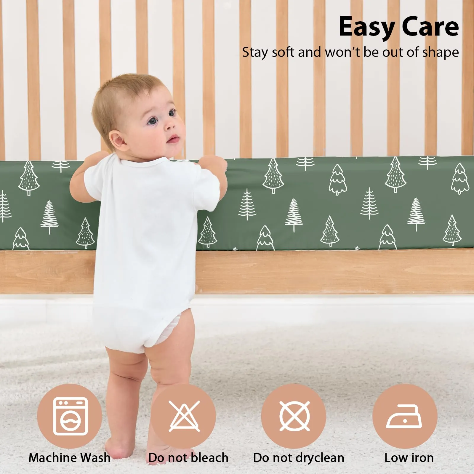Fiemol Lenzuola Lettino 120x60 cm, Confezione da 3 Coprimaterassi per Lettino Neonato, Lenzuola con Angoli Elasticizzate in Microfibra Ultra Morbida e Setosa, Marrone e Leone - immagine 7