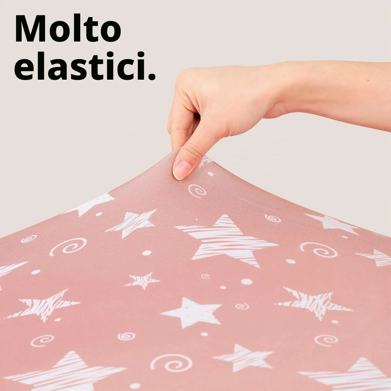 Fiemol Lenzuola Culla Next to Me 83x50cm, Confezione da 3 Coprimaterassi per Culla Neonato, Lenzuola con Angoli Elasticizzate in Microfibra Ultra Morbida e Setosa, Rosa e Stelle - immagine 4