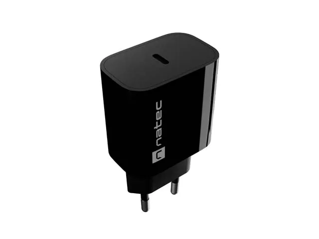 Caricabatterie da parete Natec Ribera 20W - 1xUSB-C - Ricarica rapida - Nero - immagine 1