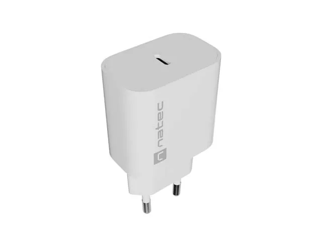 Caricabatterie da parete Natec Ribera 20W - 1xUSB-C - Ricarica rapida - Bianco - immagine 1